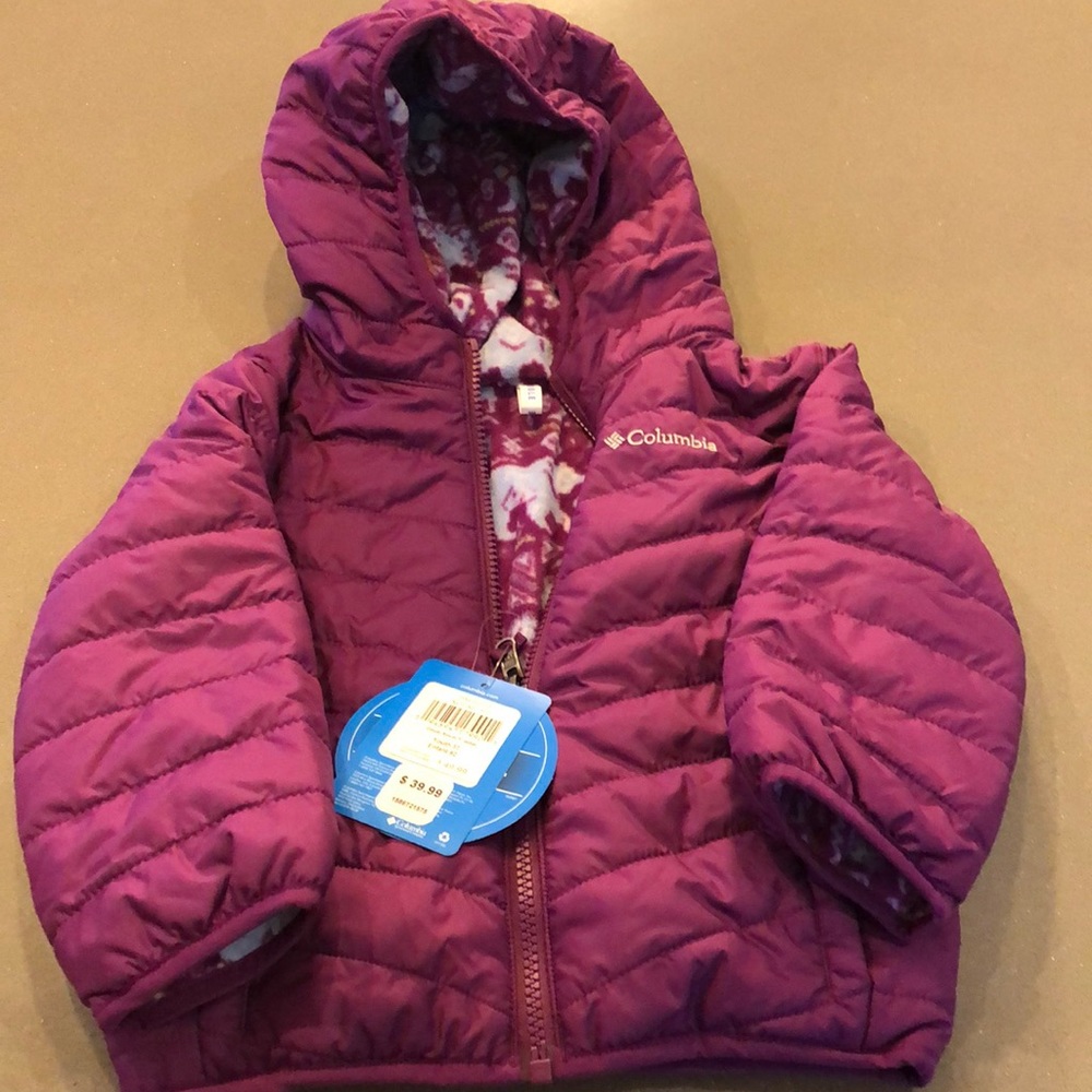 New with tags- reversible 3t jacket- fleece and puffer